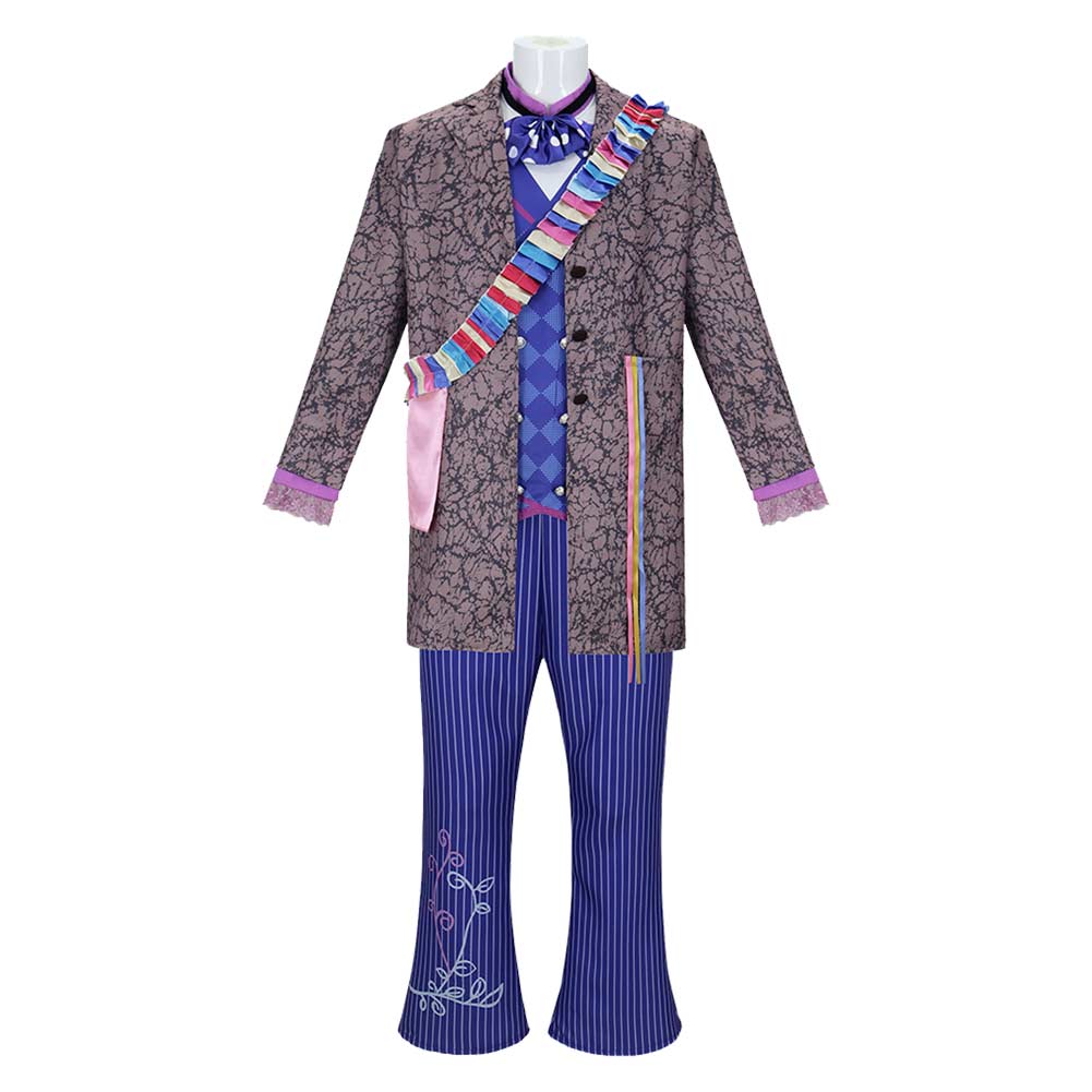 Cosplay Costume Mad Hatter Alice au Pays des Merveilles Film Cosplay Tenue Bleue Homme