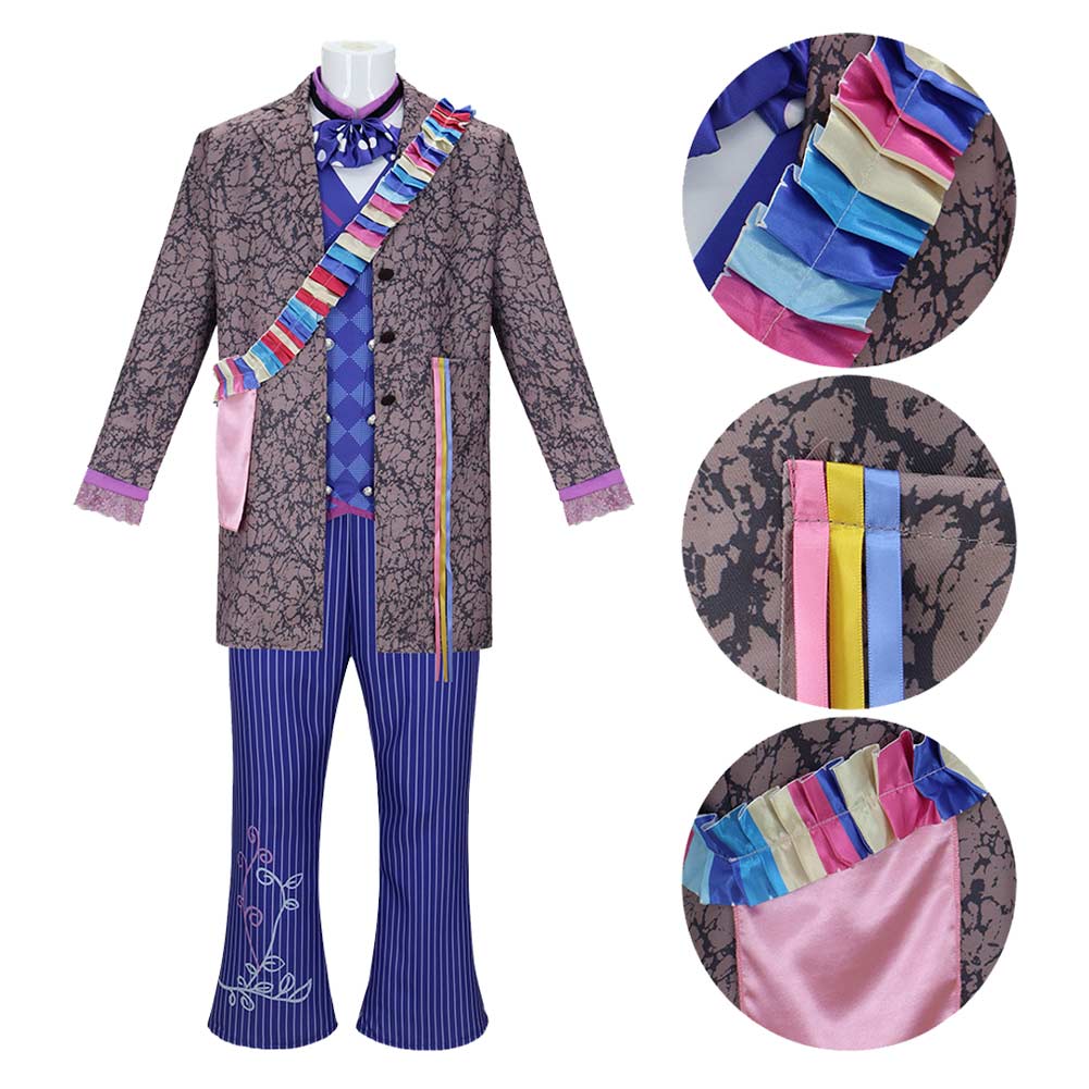Cosplay Costume Mad Hatter Alice au Pays des Merveilles Film Cosplay Tenue Bleue Homme