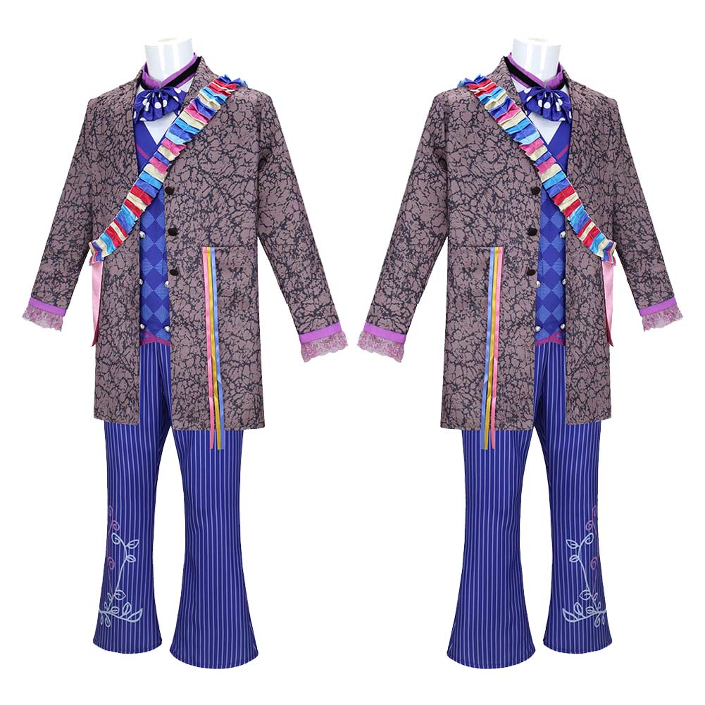 Cosplay Costume Mad Hatter Alice au Pays des Merveilles Film Cosplay Tenue Bleue Homme