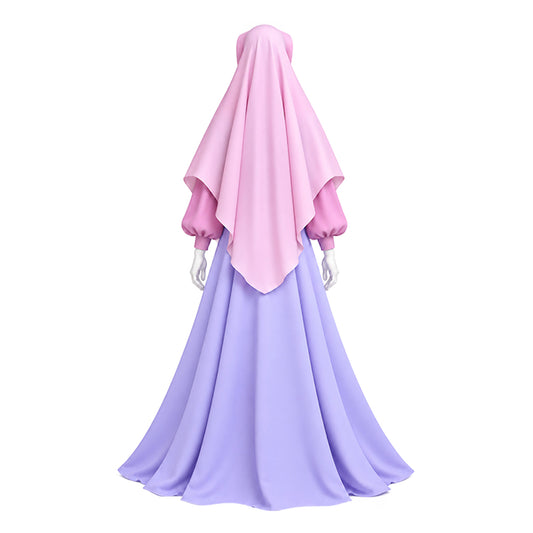 Cosplay Costume Maid Marian Robin des Bois(1973) Film Cosplay Robe Violette+Foulard Rose Femme
