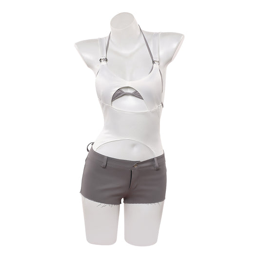 Cosplay Costume Mizi Alien Stage(2026) TV Cosplay Top Blanc+Short Femme