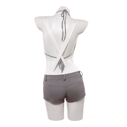 Cosplay Costume Mizi Alien Stage(2026) TV Cosplay Top Blanc+Short Femme