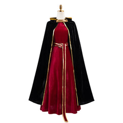 Cosplay Costume Mother Gothel Raiponce Film Cosplay Robe Noire et Rouge Femme