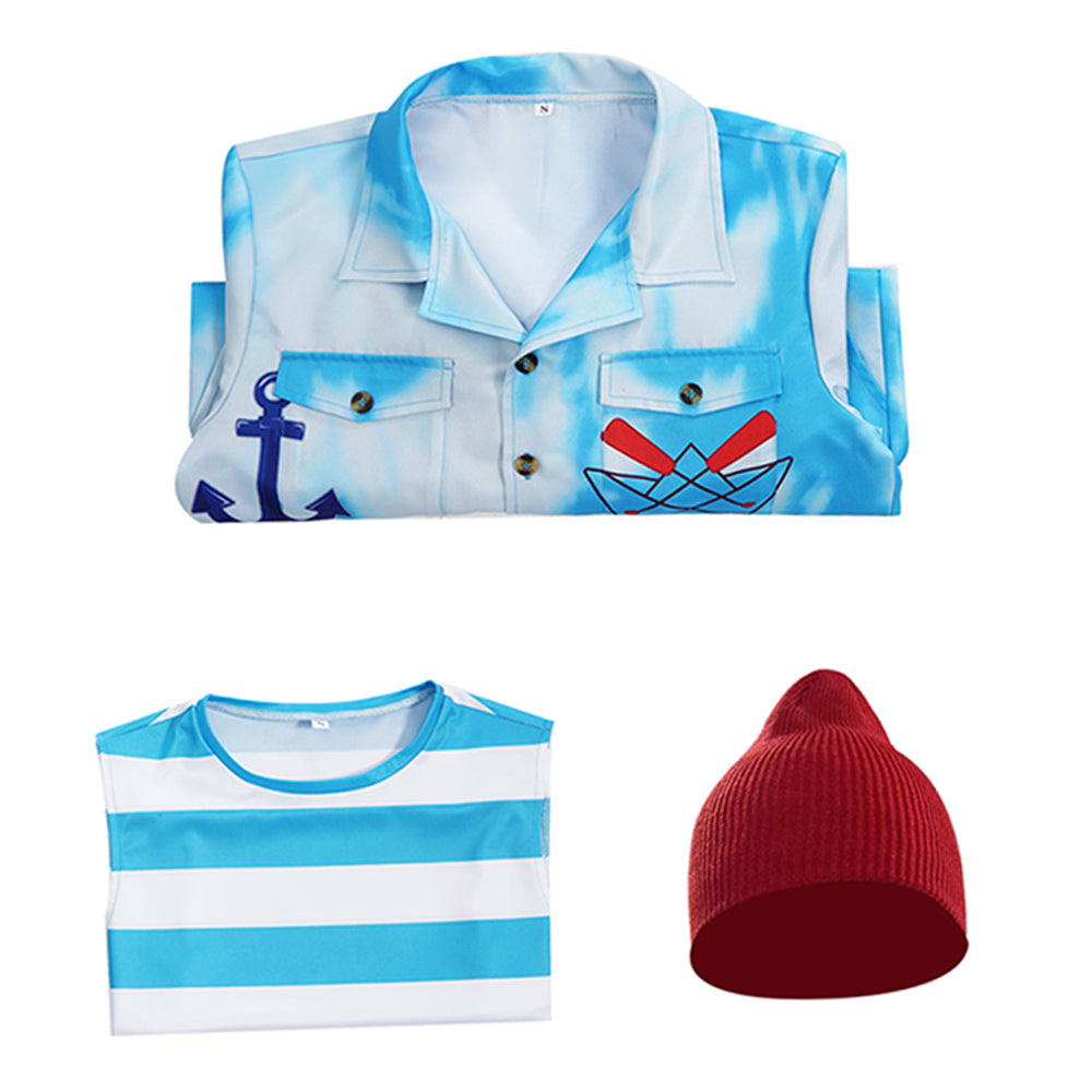 Cosplay Costume Mr. Smee Descendants: Wicked Wonderland(2026) Film Cosplay Combinaison Bleue Homme