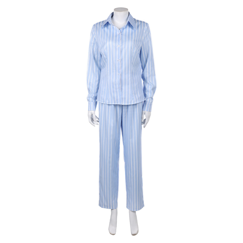 Cosplay Costume Nami One Piece Live Action 2(2026) TV Cosplay Tenue à Rayures Bleues Femme