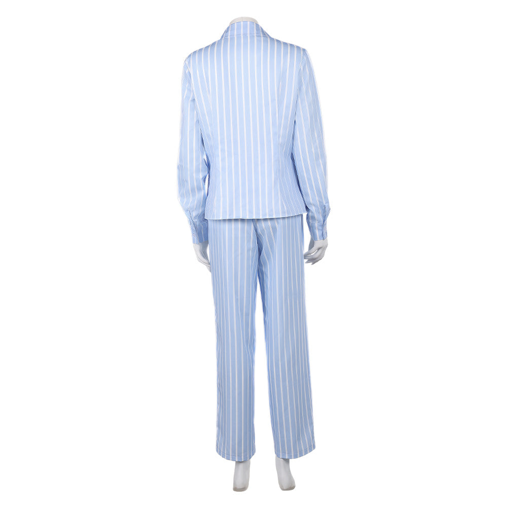 Cosplay Costume Nami One Piece Live Action 2(2026) TV Cosplay Tenue à Rayures Bleues Femme