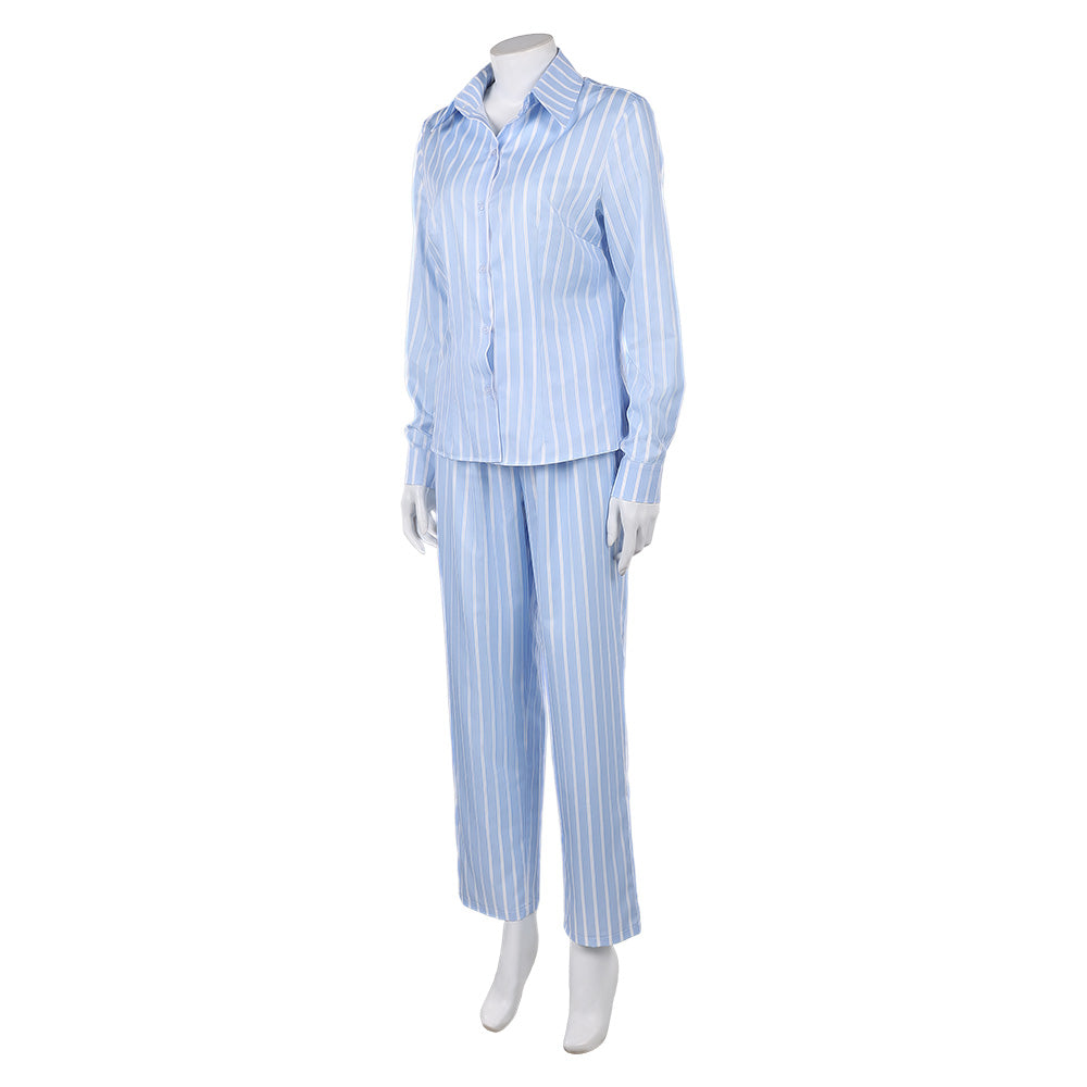 Cosplay Costume Nami One Piece Live Action 2(2026) TV Cosplay Tenue à Rayures Bleues Femme