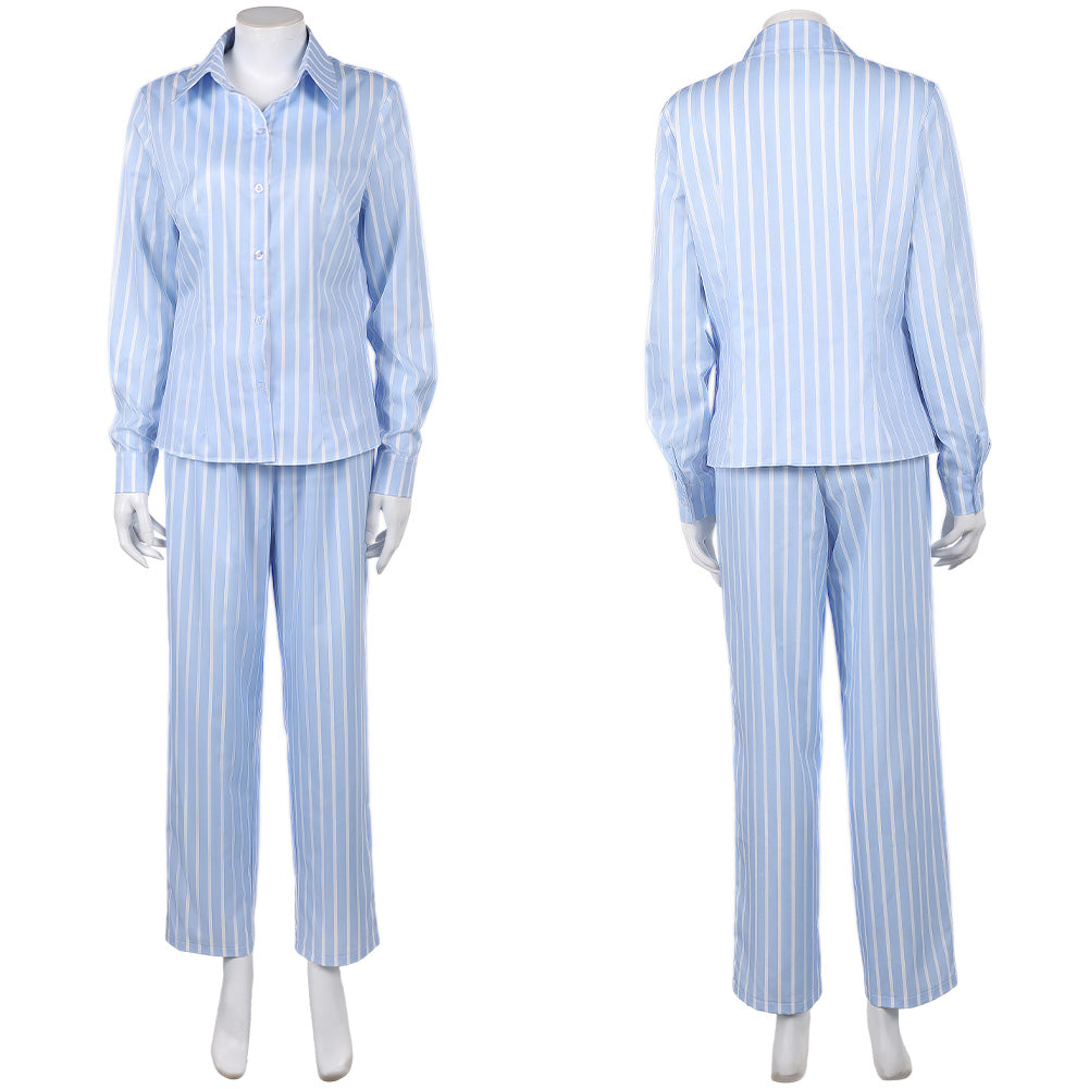 Cosplay Costume Nami One Piece Live Action 2(2026) TV Cosplay Tenue à Rayures Bleues Femme