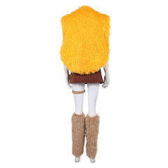 Cosplay Costume Nami One Piece Live Action 2(2026) TV Cosplay Tenue Noire et Brune avec Châle Jaune Femme
