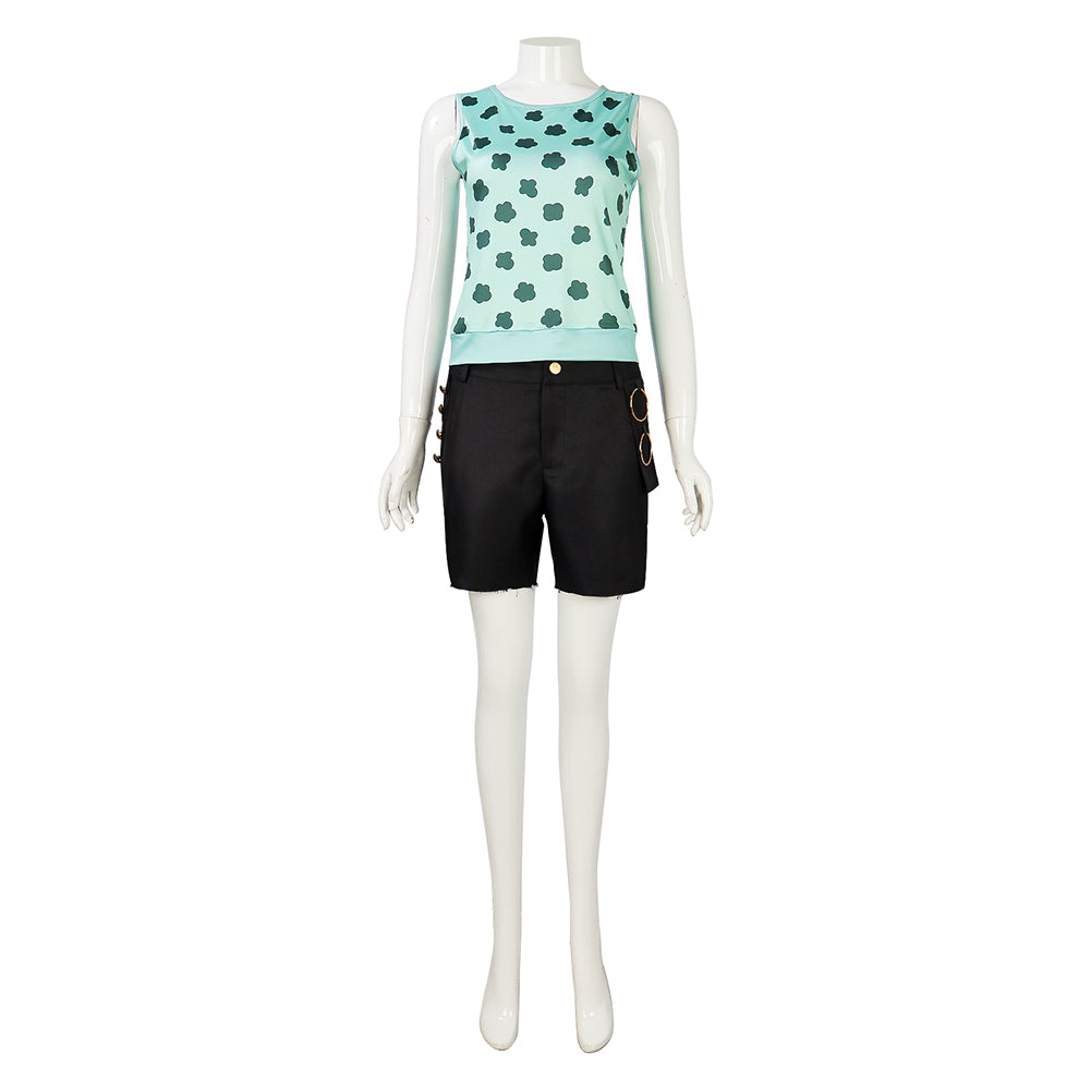Cosplay Costume Nami One Piece Live Action 2(2026) TV Cosplay Tenue Noire et Verte Femme