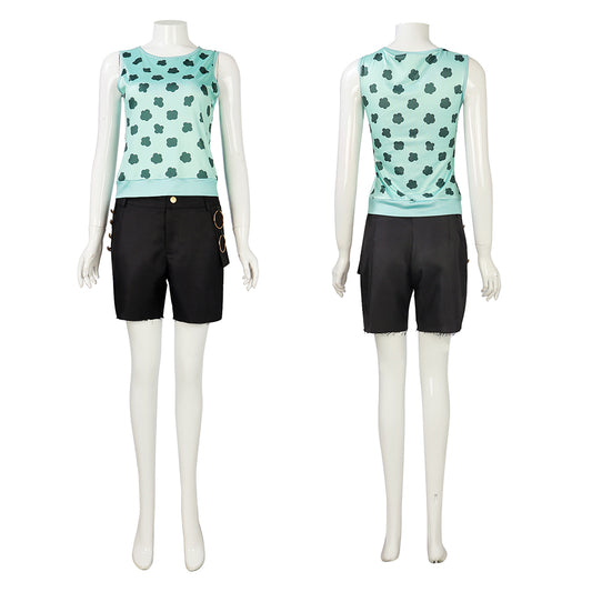 Cosplay Costume Nami One Piece Live Action 2(2026) TV Cosplay Tenue Noire et Verte Femme