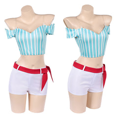 Cosplay Costume Nami One Piece Whole Cake Island Arc Anime Cosplay Tenue Bleue et Blanche Femme