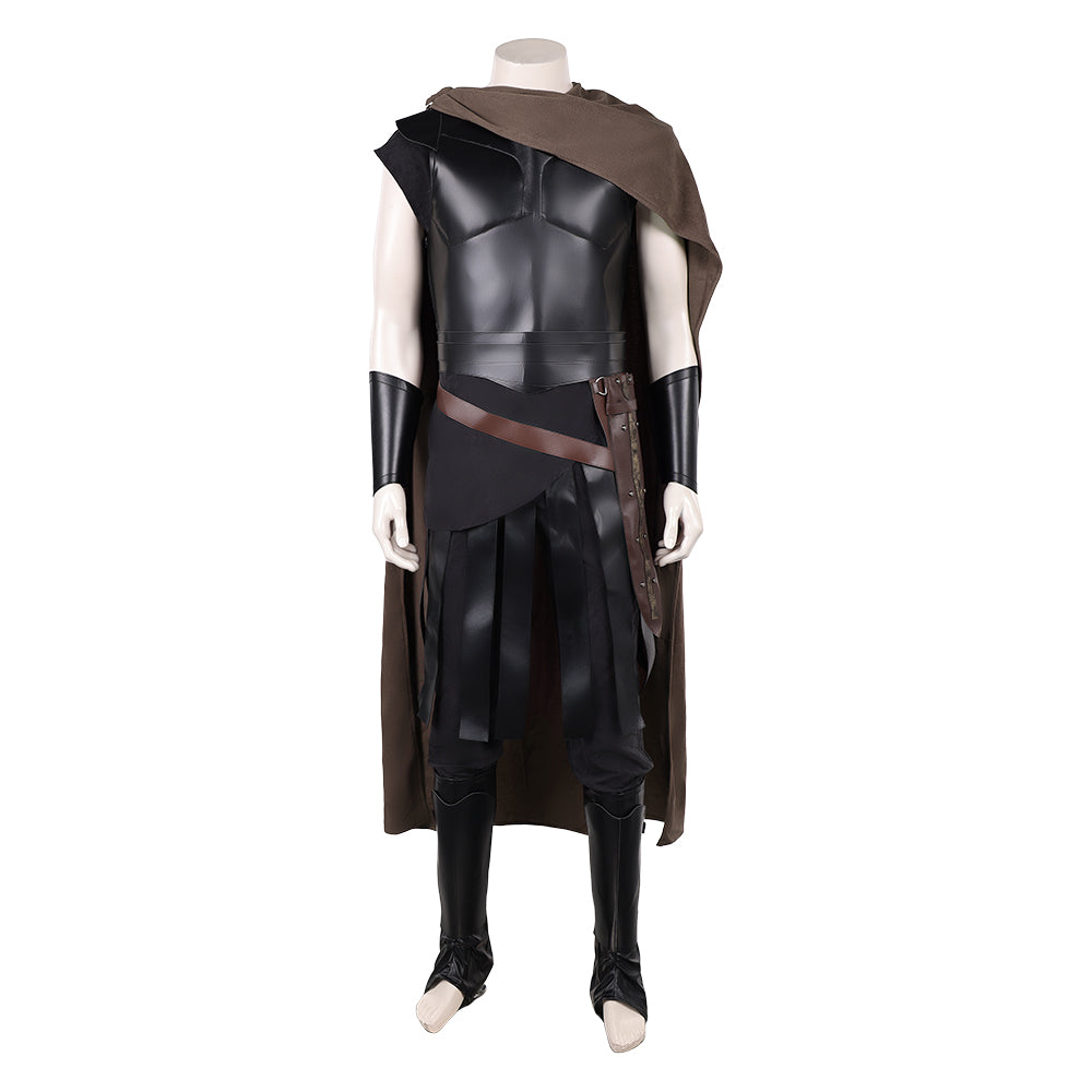 Cosplay Costume Odysseus The Odyssey(2026) Film Cosplay Tenue Noire avec Cape Marron Homme