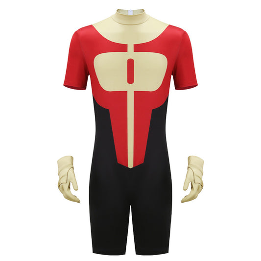 Cosplay Costume Oliver Grayson Invincible 4(2026) TV Cosplay Combinaison à Manches Courtes Rouge Homme