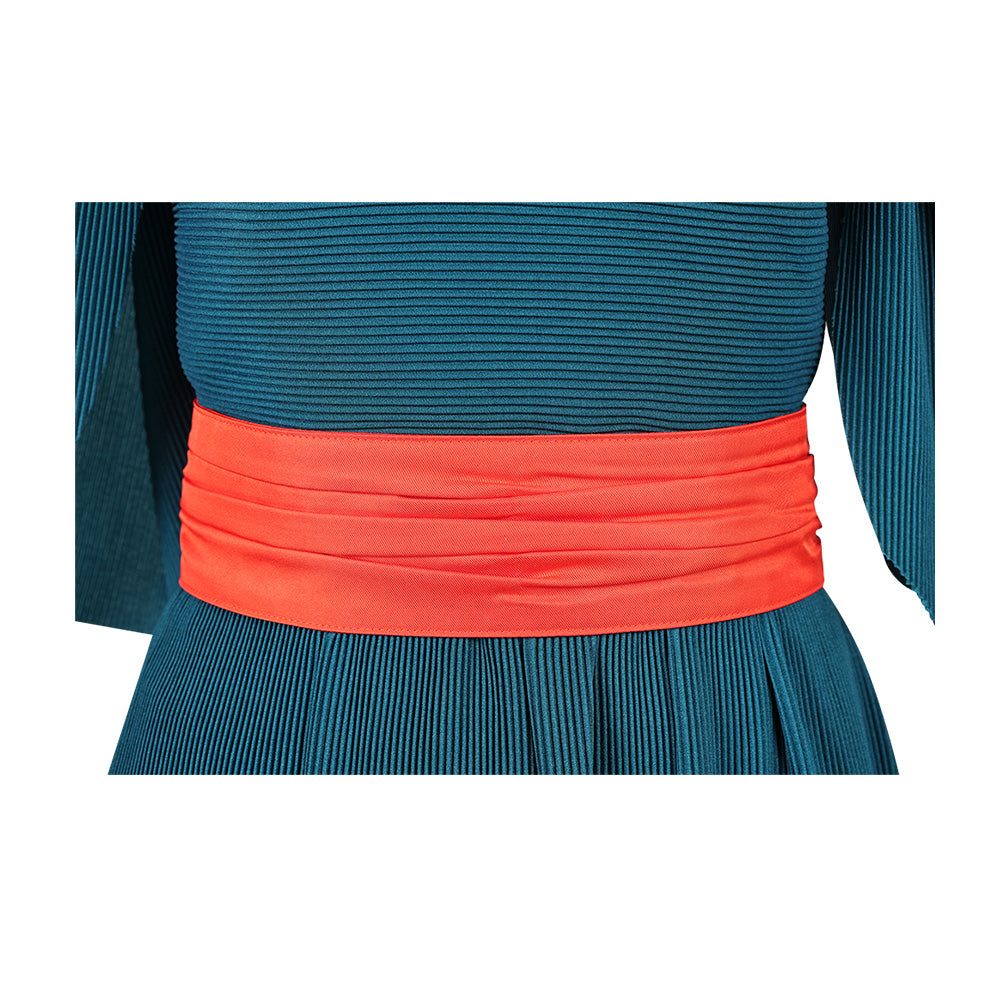 Cosplay Costume Penelope The Odyssey(2026) Film Cosplay Robe Bleue+Ceinture Rouge Femme
