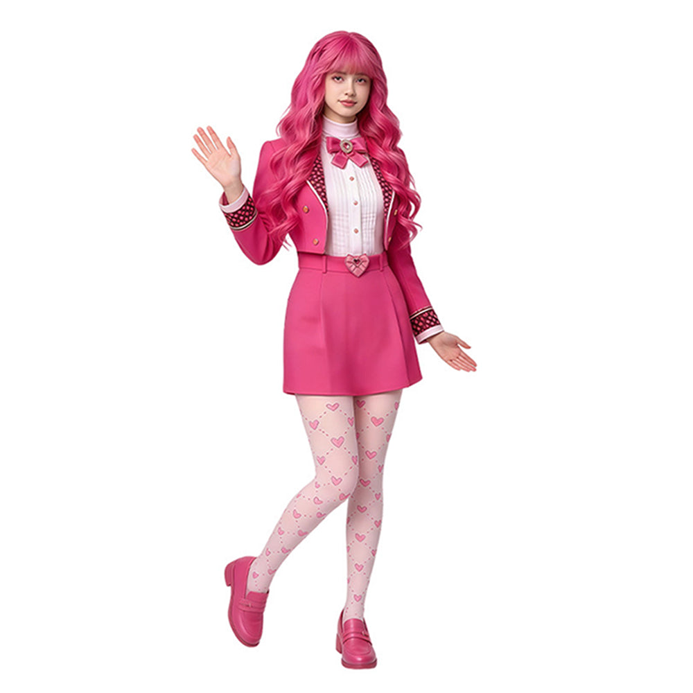 Cosplay Costume Pink Descendants: Wicked Wonderland(2026) Film Cosplay Combinaison Rose Adulte & Enfant