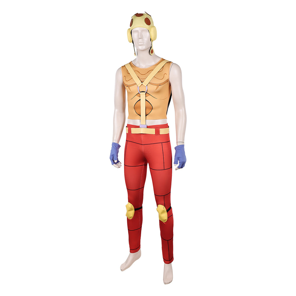 Cosplay Costume Pocoloco JJBA 7(2026) Anime Cosplay Tenue Jaune et Rouge Cosplay Costume