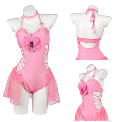 Cosplay Costume Princess Peach The Super Mario Galaxy Movie(2026) Film Cosplay Maillot de Bain Rose Femme