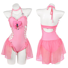 Cosplay Costume Princess Peach The Super Mario Galaxy Movie(2026) Film Cosplay Maillot de Bain Rose Femme