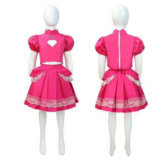 Cosplay Costume Princess Peach The Super Mario Galaxy Movie(2026) Film Cosplay Tenue Rose Enfant