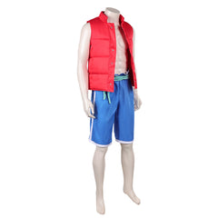 Cosplay Costume Raww Forgotten Island(2026) Film Cosplay Gilet Rouge+Short Bleu Homme