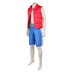 Cosplay Costume Raww Forgotten Island(2026) Film Cosplay Gilet Rouge+Short Bleu Homme