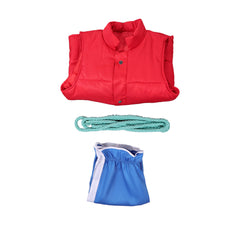 Cosplay Costume Raww Forgotten Island(2026) Film Cosplay Gilet Rouge+Short Bleu Homme