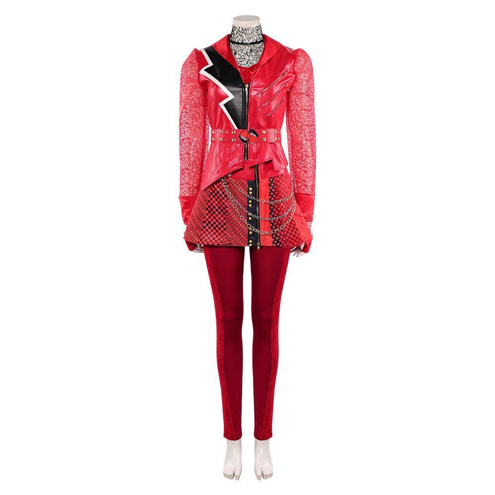 Cosplay Costume Red Descendants: Wicked Wonderland(2026) Film Cosplay Tenue Rouge de Cuir Femme