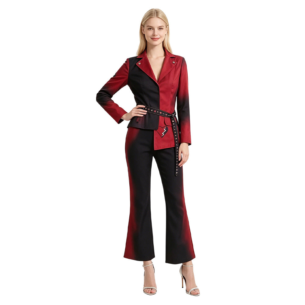 Cosplay Costume Red Descendants: Wicked Wonderland(2026) Film Cosplay Tenue Rouge et Noire Adulte & Enfant