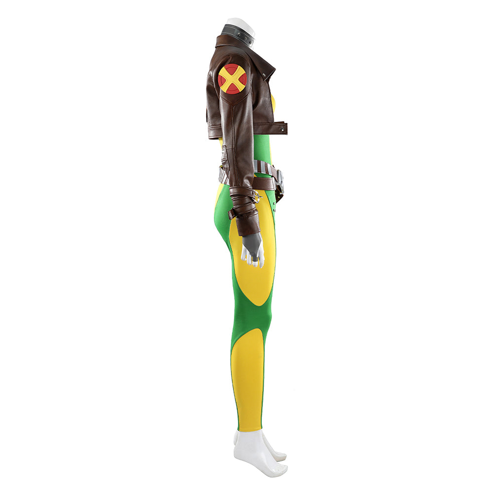 Cosplay Costume Rogue Jeu Cosplay Combinaison Verte et Jaune Femme