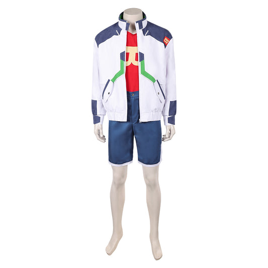 Cosplay Costume Roman Carax Cyberpunk: Edgerunners 2(2026) TV Cosplay Tenue Blanche et Bleue Homme