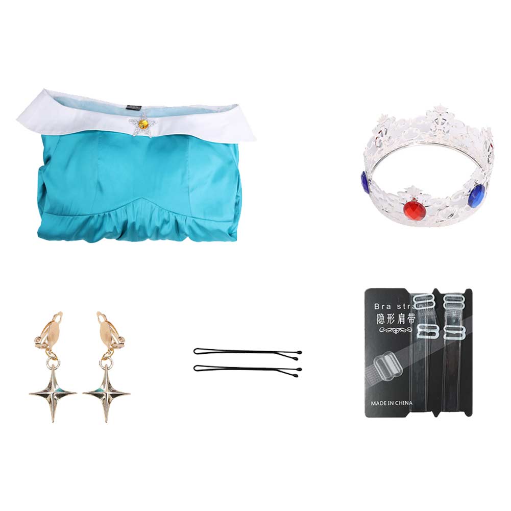 Cosplay Costume Rosalina The Super Mario Galaxy Movie(2026) Film Cosplay Robe Bleue Enfant