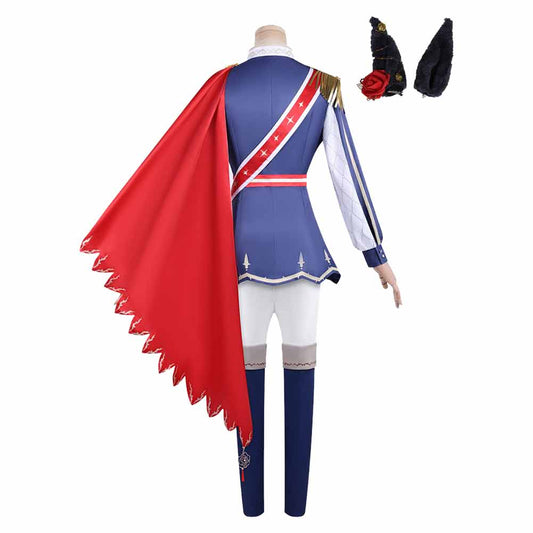 Cosplay Costume Rose Kingdom Pretty Derby Anime Cosplay Tenue Bleue et Rouge Femme