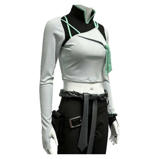 Cosplay Costume Sage Valorant Jeu Cosplay Tenue Blanche et Noire Femme