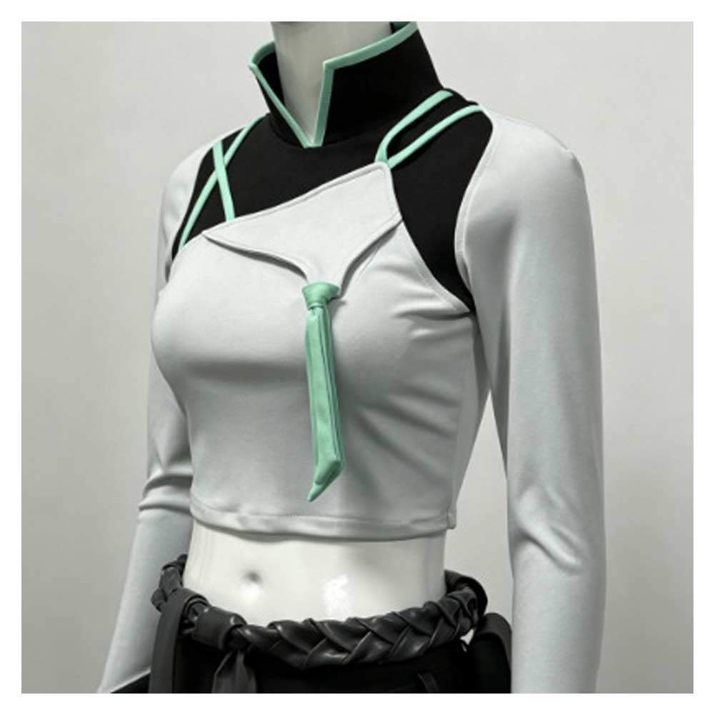 Cosplay Costume Sage Valorant Jeu Cosplay Tenue Blanche et Noire Femme