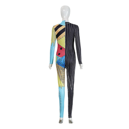Cosplay Costume Sally The Nightmare Before Christmas(1993) Film Cosplay Combinaison Noire Femme