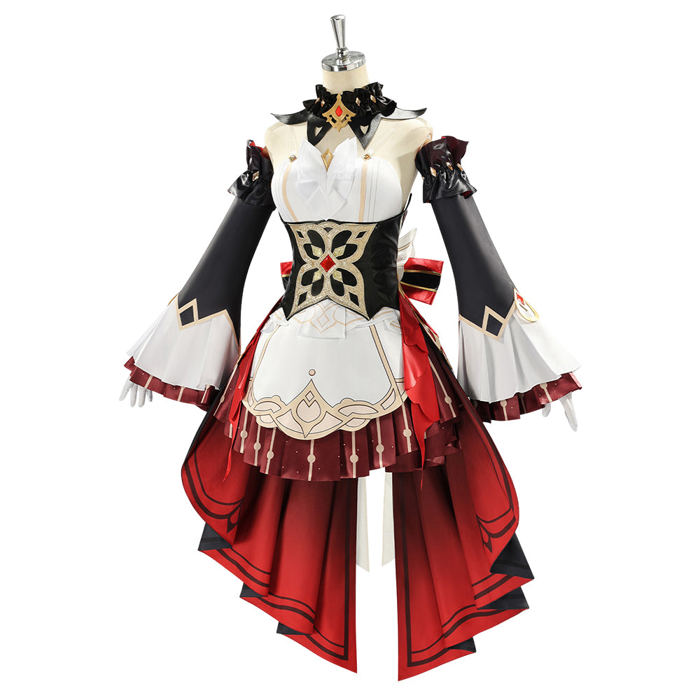 Cosplay Costume Sandone The Marionette Fatui Harbinger Genshin Impact Jeu Cosplay Tenue Rouge et Noire Femme