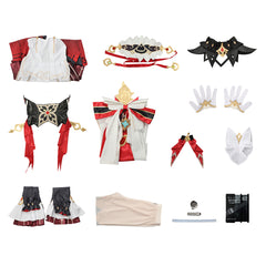 Cosplay Costume Sandone The Marionette Fatui Harbinger Genshin Impact Jeu Cosplay Tenue Rouge et Noire Femme