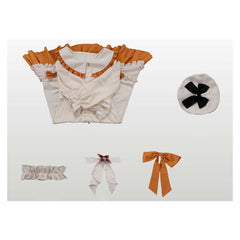 Cosplay Costume Sandrone Genshin Impact Jeu Cosplay Pyjama Beige et Jaune Femme