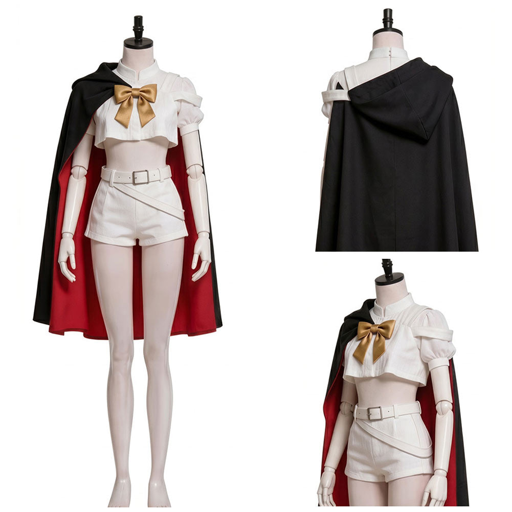 Cosplay Costume Sapphire The Ribbon Hero(2026) Anime Cosplay Tenue Blanche et Noire Femme