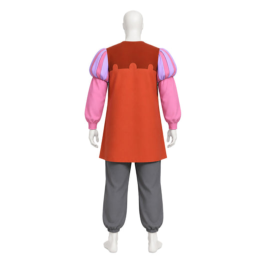 Cosplay Costume Shérif de Nottingham Robin des Bois(1973) Film Cosplay Tenue Rouge et Rose Adulte