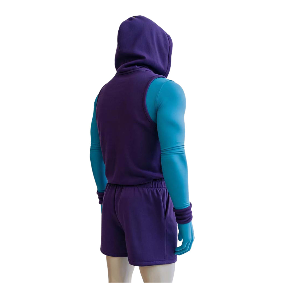 Cosplay Costume Skeleton King Les Maîtres de l'Univers(2026) Film Cosplay Tenue de Sport Violette Homme