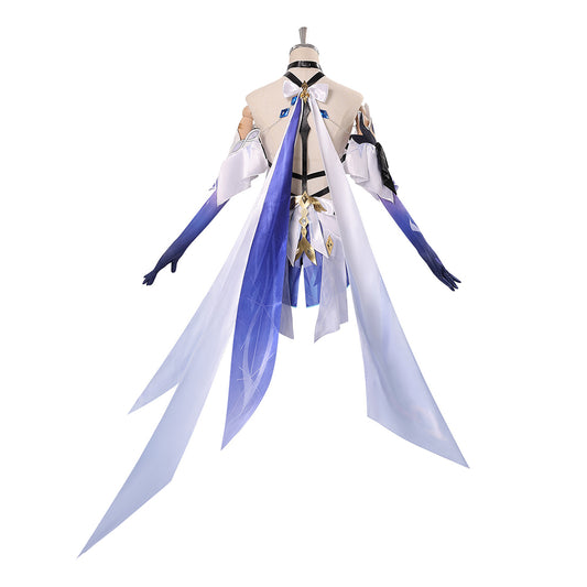 Cosplay Costume Skirk Genshin Impact Jeu Cosplay Tenue Blanche et Bleue Femme