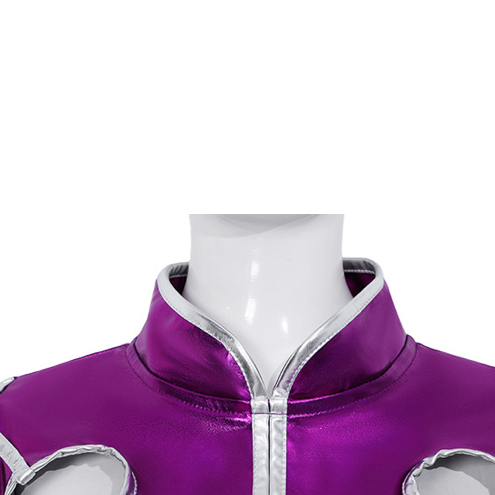 Cosplay Costume Starfire Teen Titans TV Cosplay Tenue Violette en Simili Cuir Brillant Femme