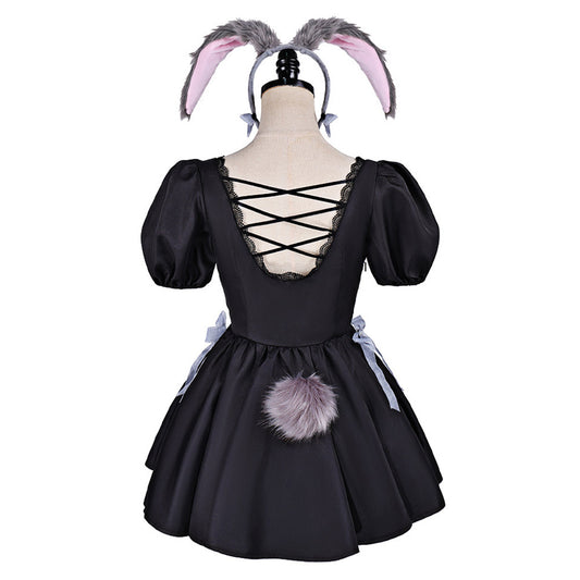 Cosplay Costume Sua Alien Stage(2026) TV Cosplay Robe de Lapin Noire Femme