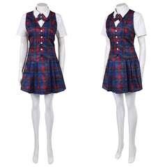 Cosplay Costume Tegan Coven Academy(2026) TV Cosplay Unifrome Bleue et Rouge Femme
