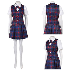 Cosplay Costume Tegan Coven Academy(2026) TV Cosplay Unifrome Bleue et Rouge Femme