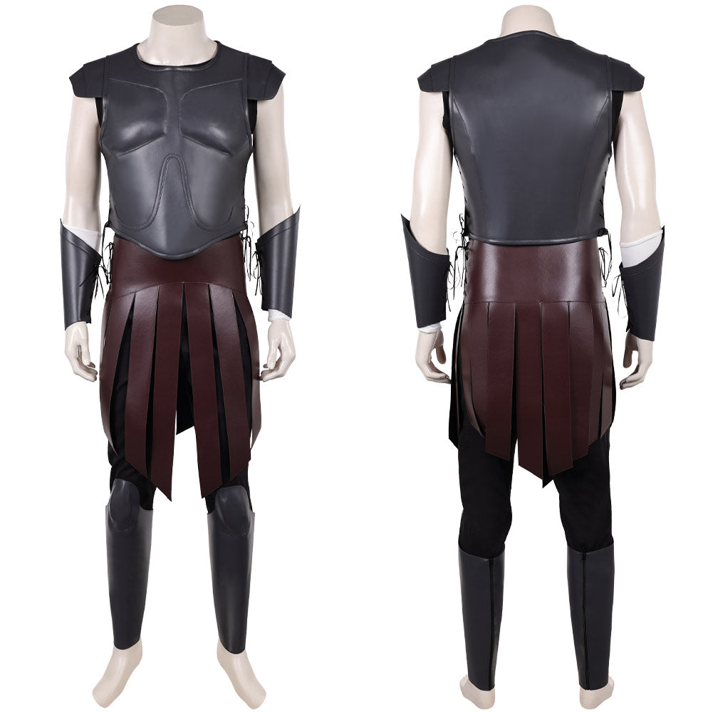 Cosplay Costume Telemachus The Odyssey(2026) Film Cosplay Tenue Noire de Cuir Homme