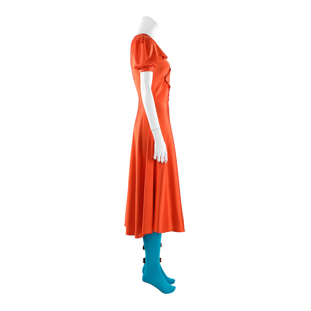 Cosplay Costume The Bride Frankenstein Film Cosplay Tenue Orange et Bleue Femme