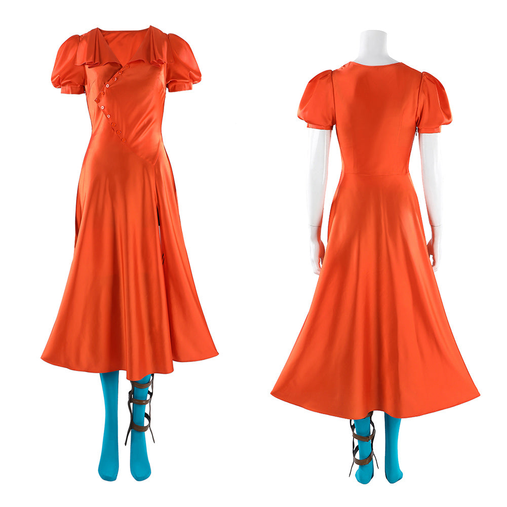 Cosplay Costume The Bride Frankenstein Film Cosplay Tenue Orange et Bleue Femme